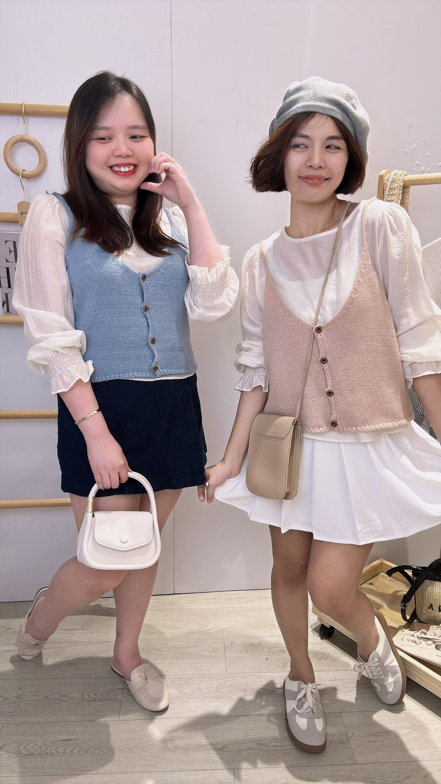 薄麻吊带针织甜美上衣