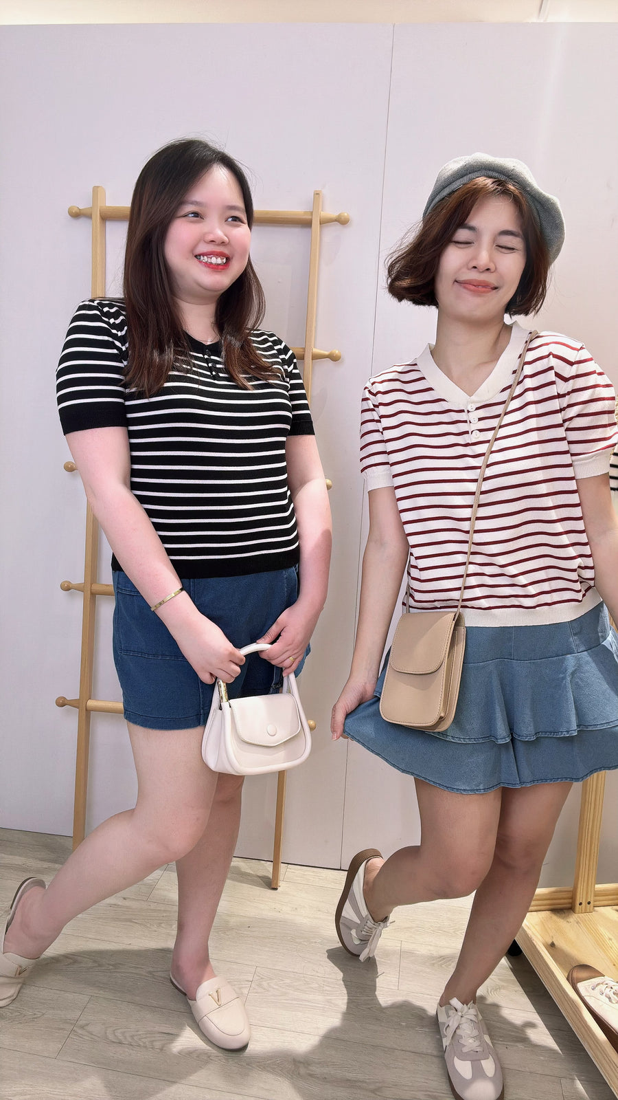 冰丝针织线条短版上衣