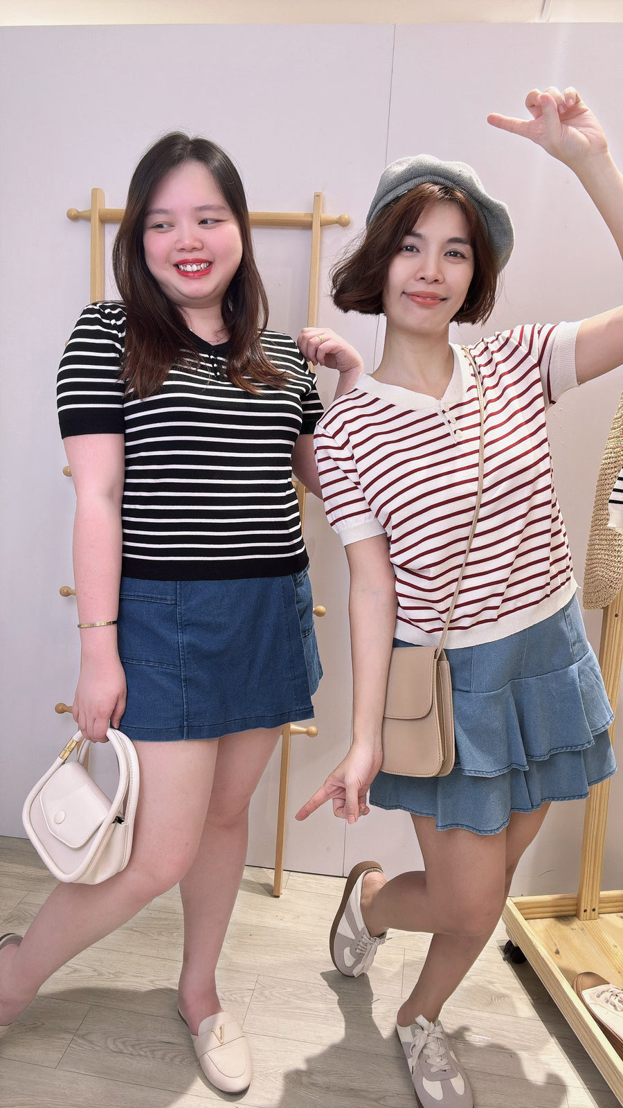 冰丝针织线条短版上衣