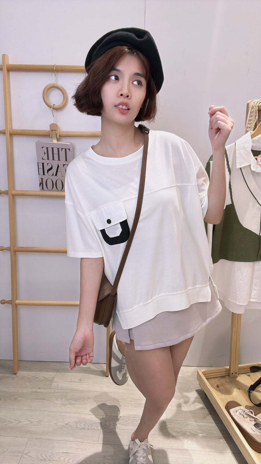 滑面柔软口袋上衣