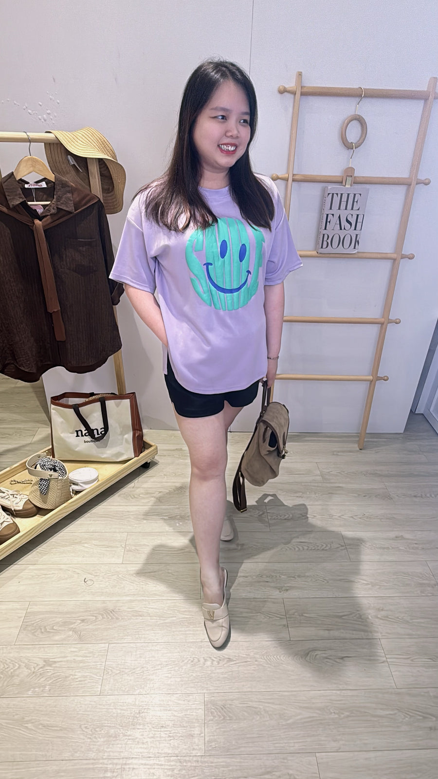 太空棉笑脸不规则长短Over T