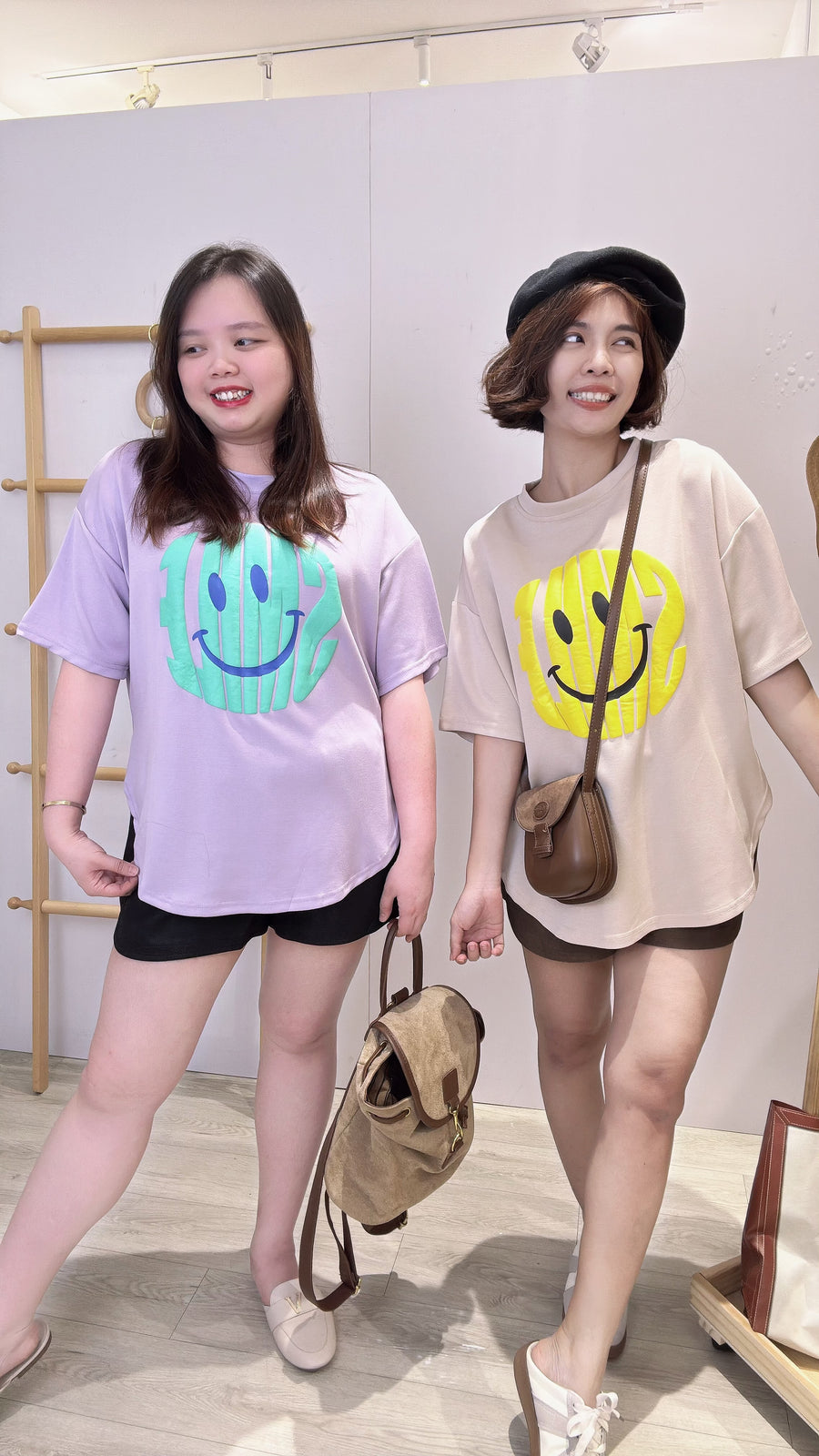 太空棉笑脸不规则长短Over T