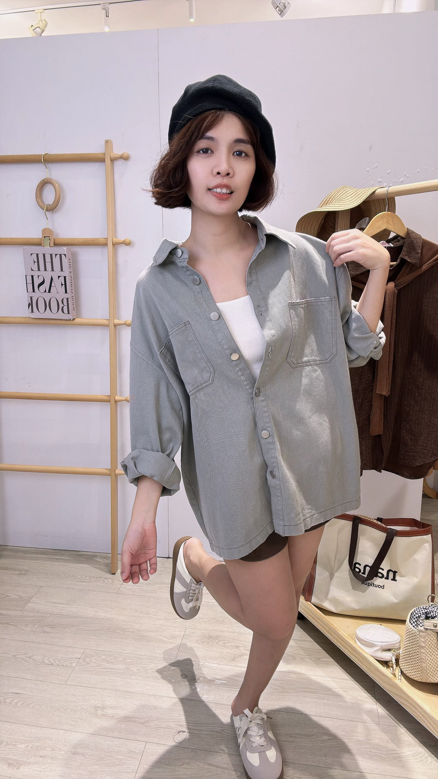 Premiun牛仔衬衫上衣