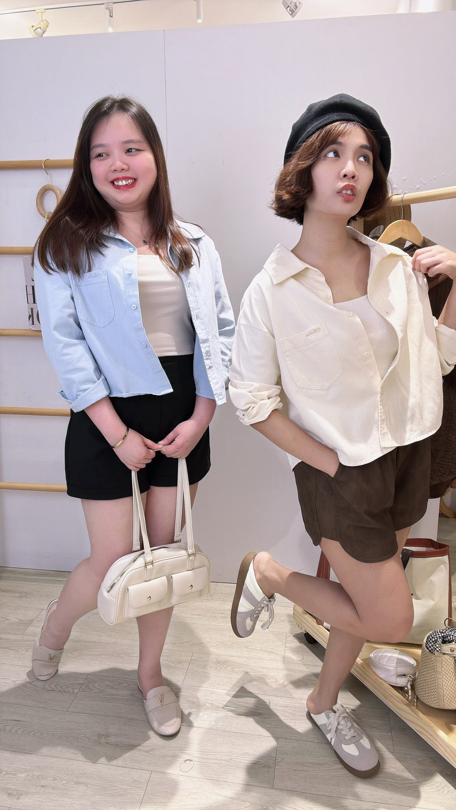 Premium牛仔短版衬衫