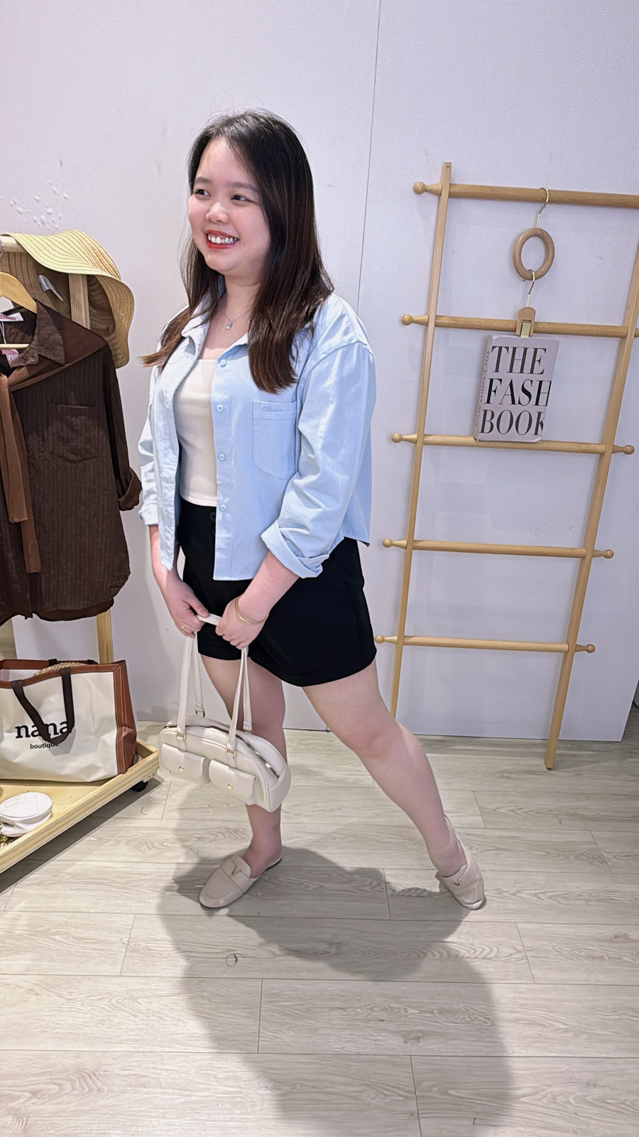 Premium牛仔短版衬衫