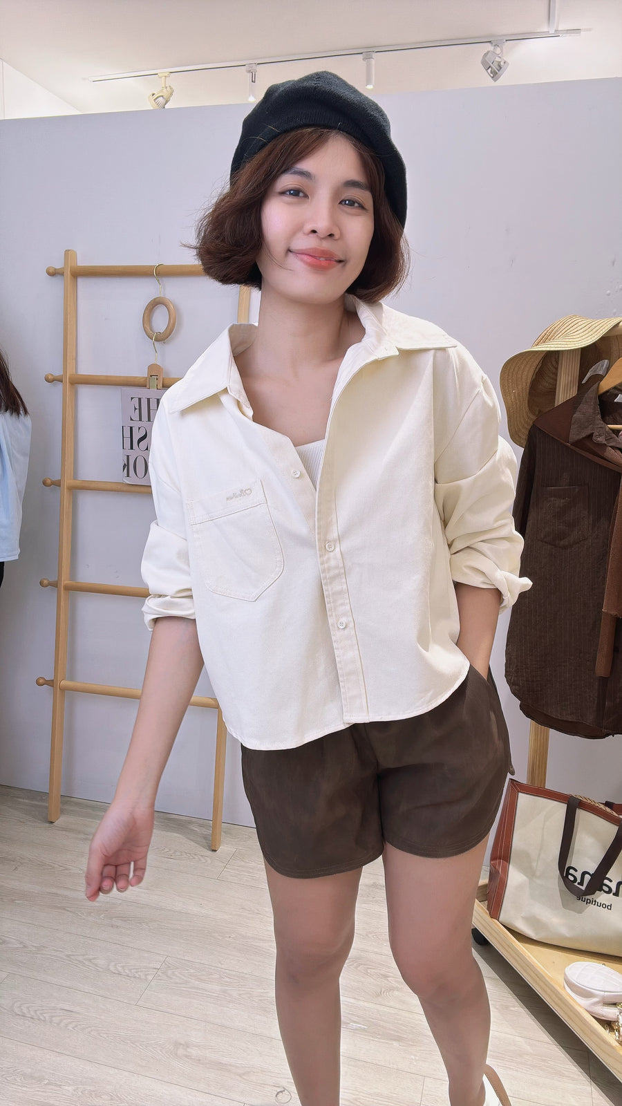 Premium牛仔短版衬衫