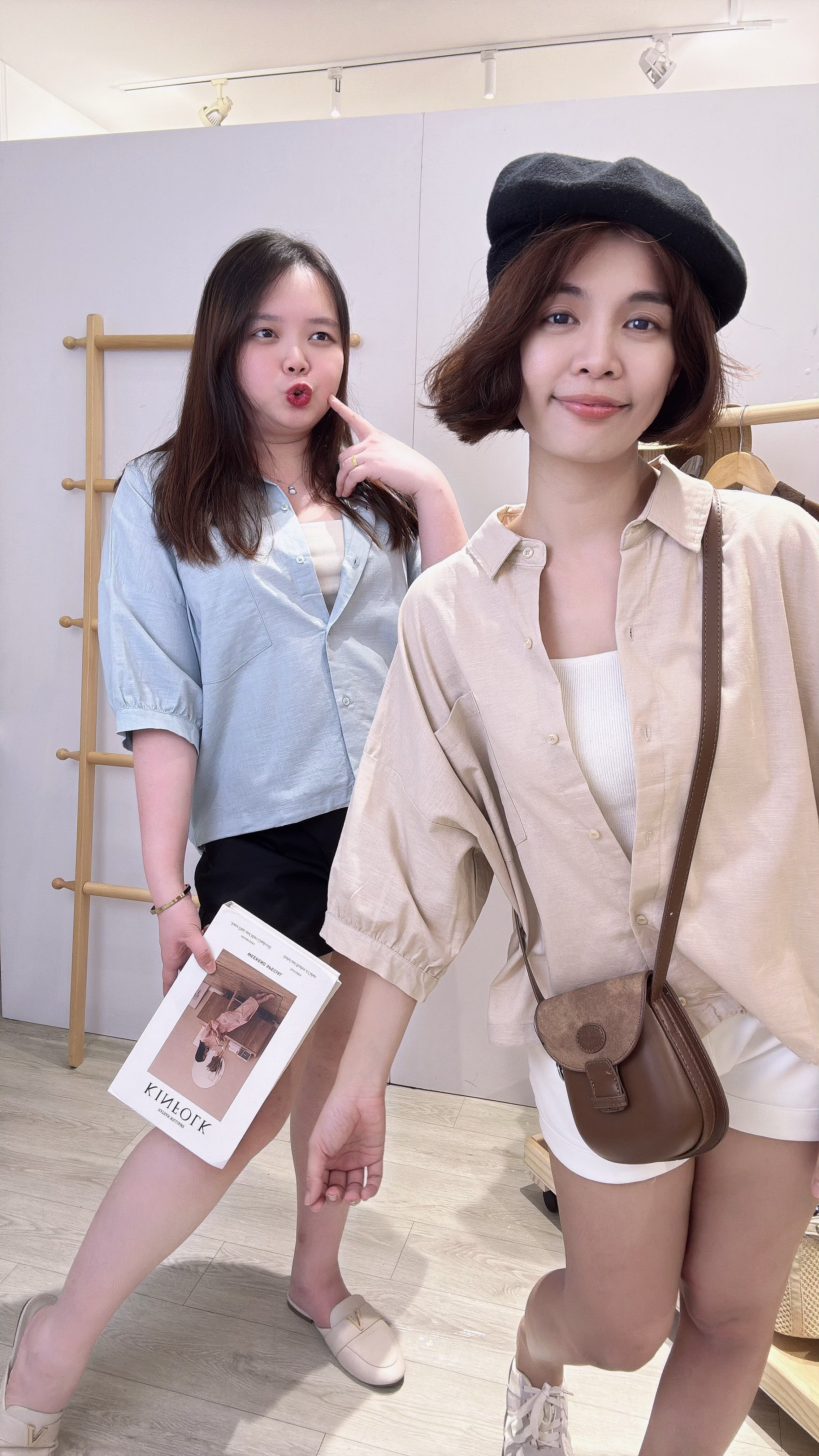 麻料单色宽松衬衫