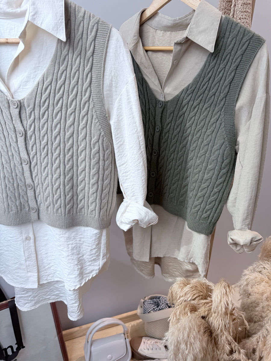 针织并接薄绒衬衫