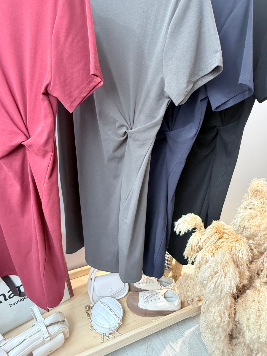 棉质开叉收腰套裙