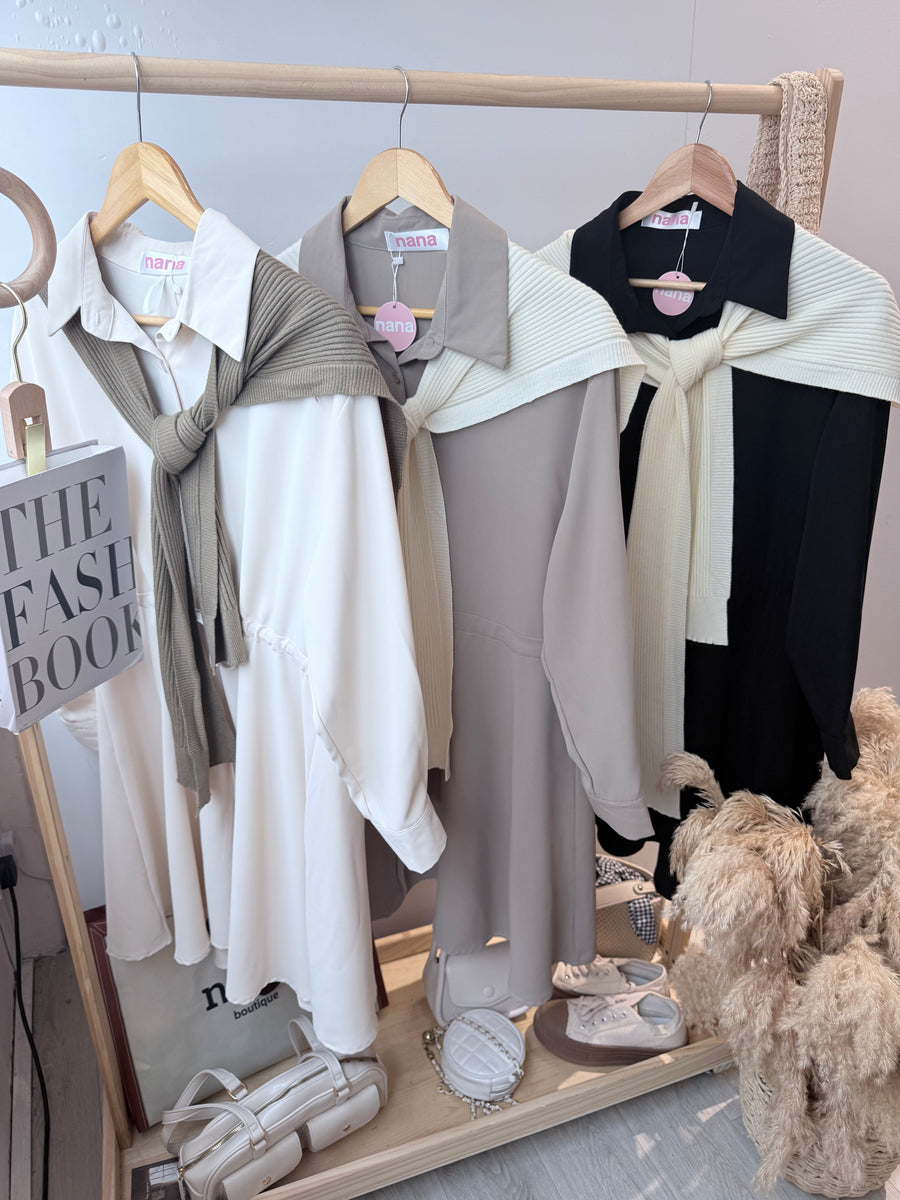 雪纺收腰配披肩连身裙