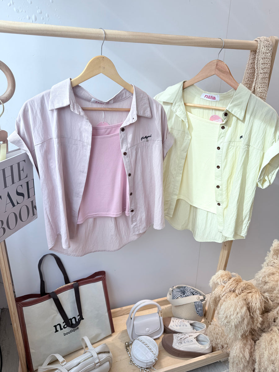 棉麻衬衫两件式上衣