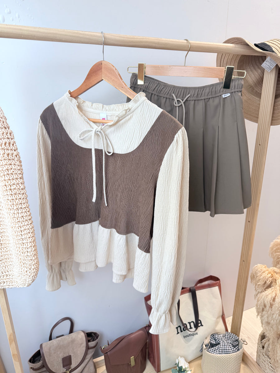 软灯芯绒并色上衣