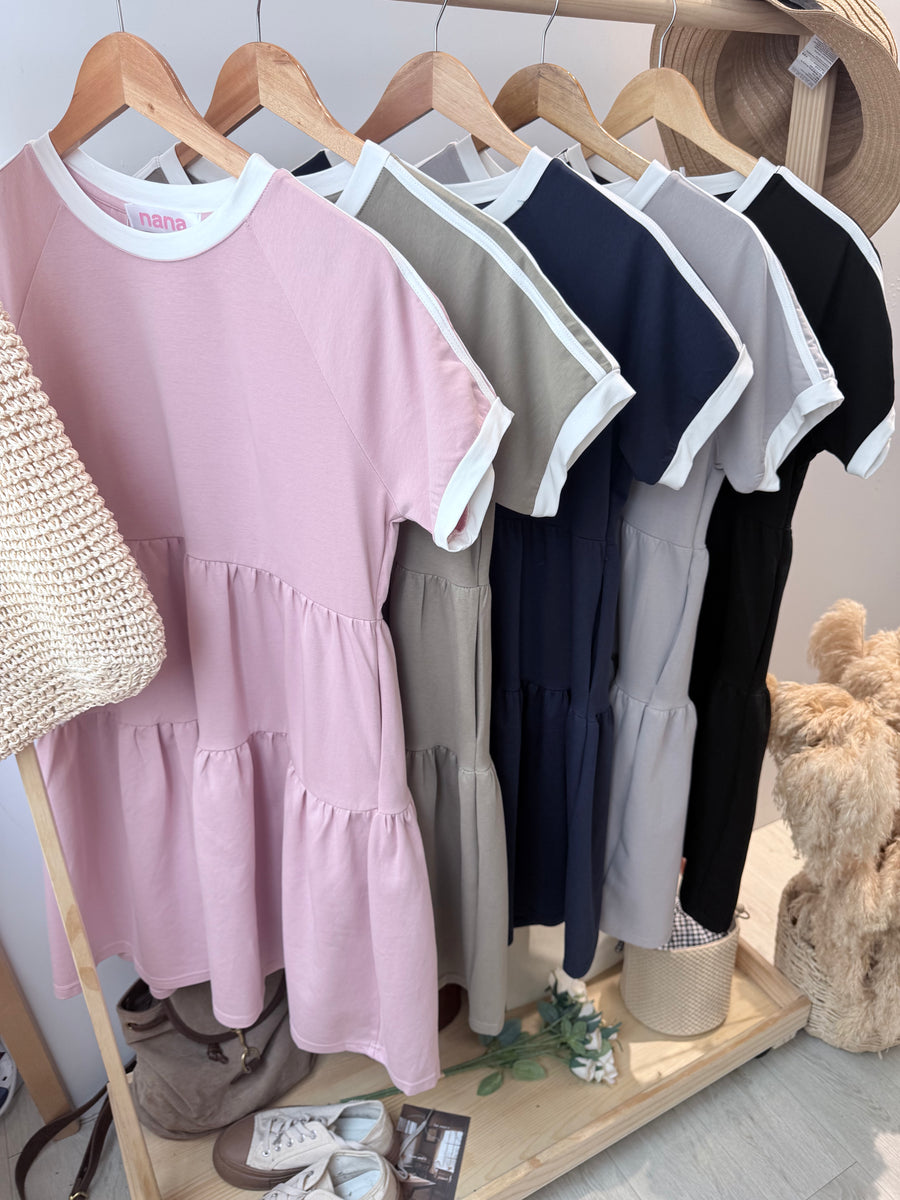 撞色娃娃短连身裙