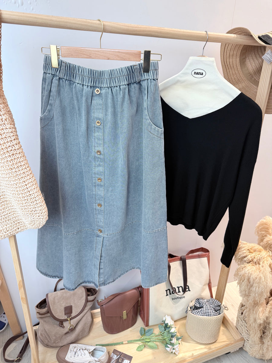 扎染色显瘦半长裙