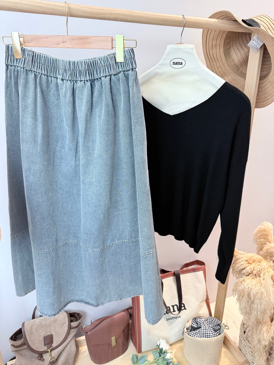 扎染色显瘦半长裙