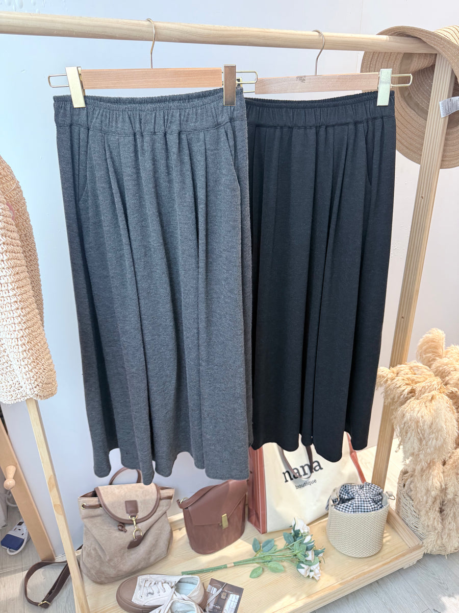 松紧腰棉质遮肚长裙