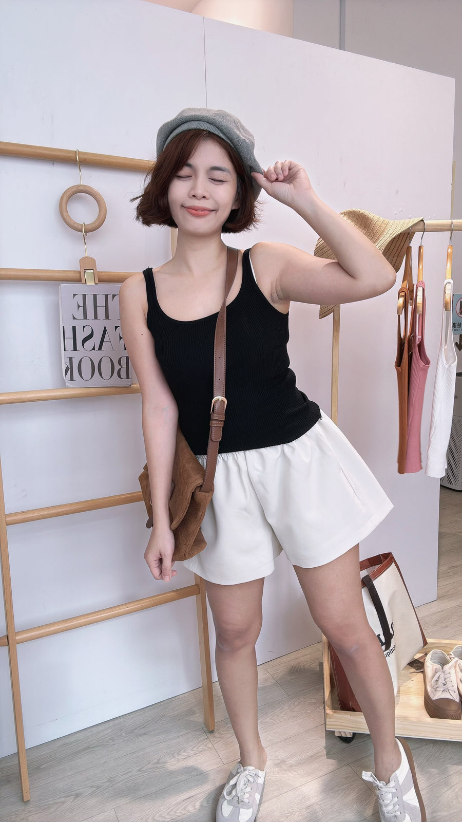 细带直条纹针织内搭