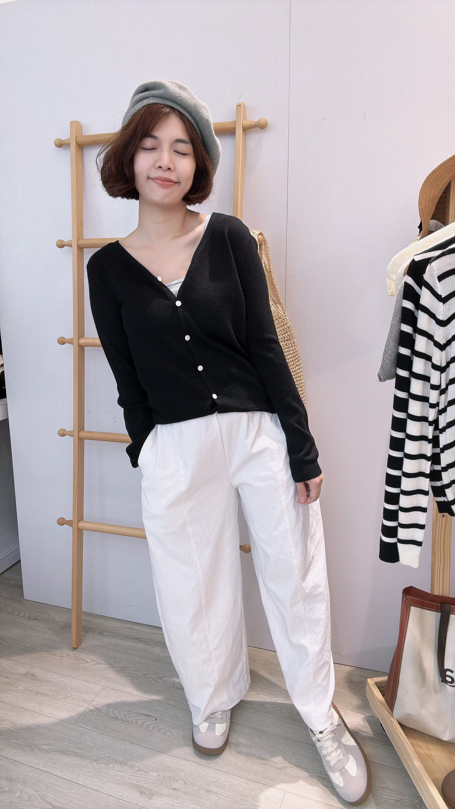 松紧腰仿牛仔潮流长裤