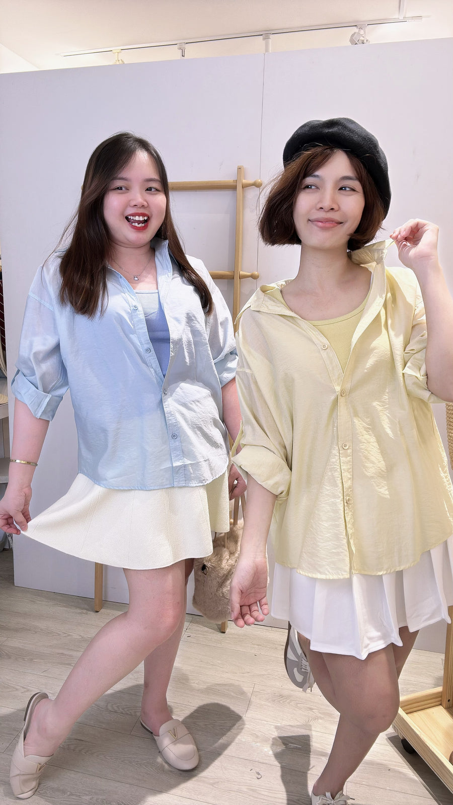 镂薄纱两件式衬衫