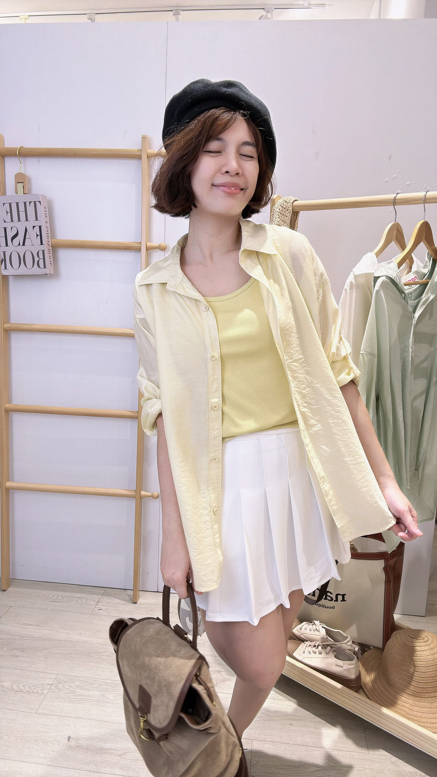 镂薄纱两件式衬衫