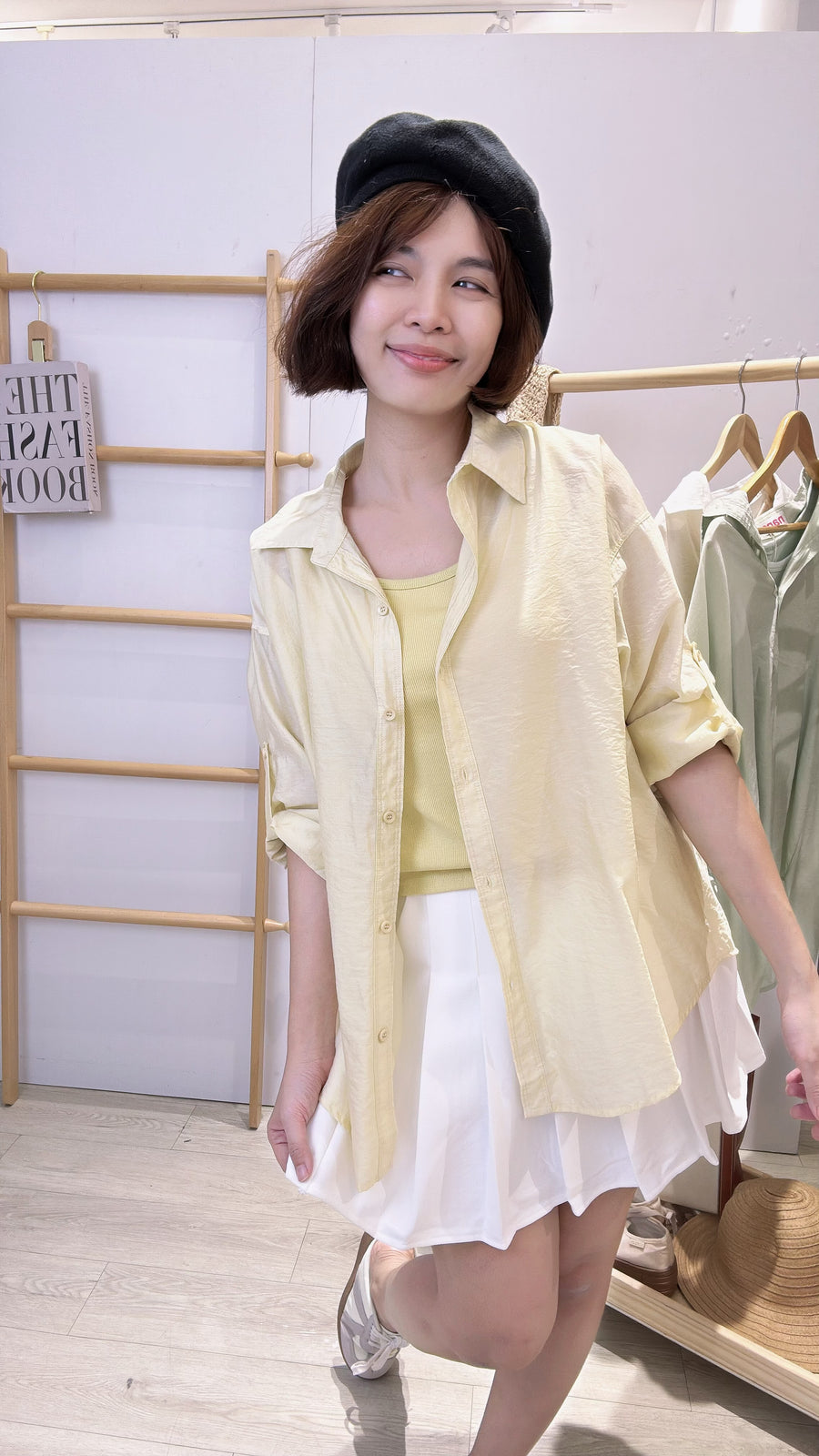 镂薄纱两件式衬衫