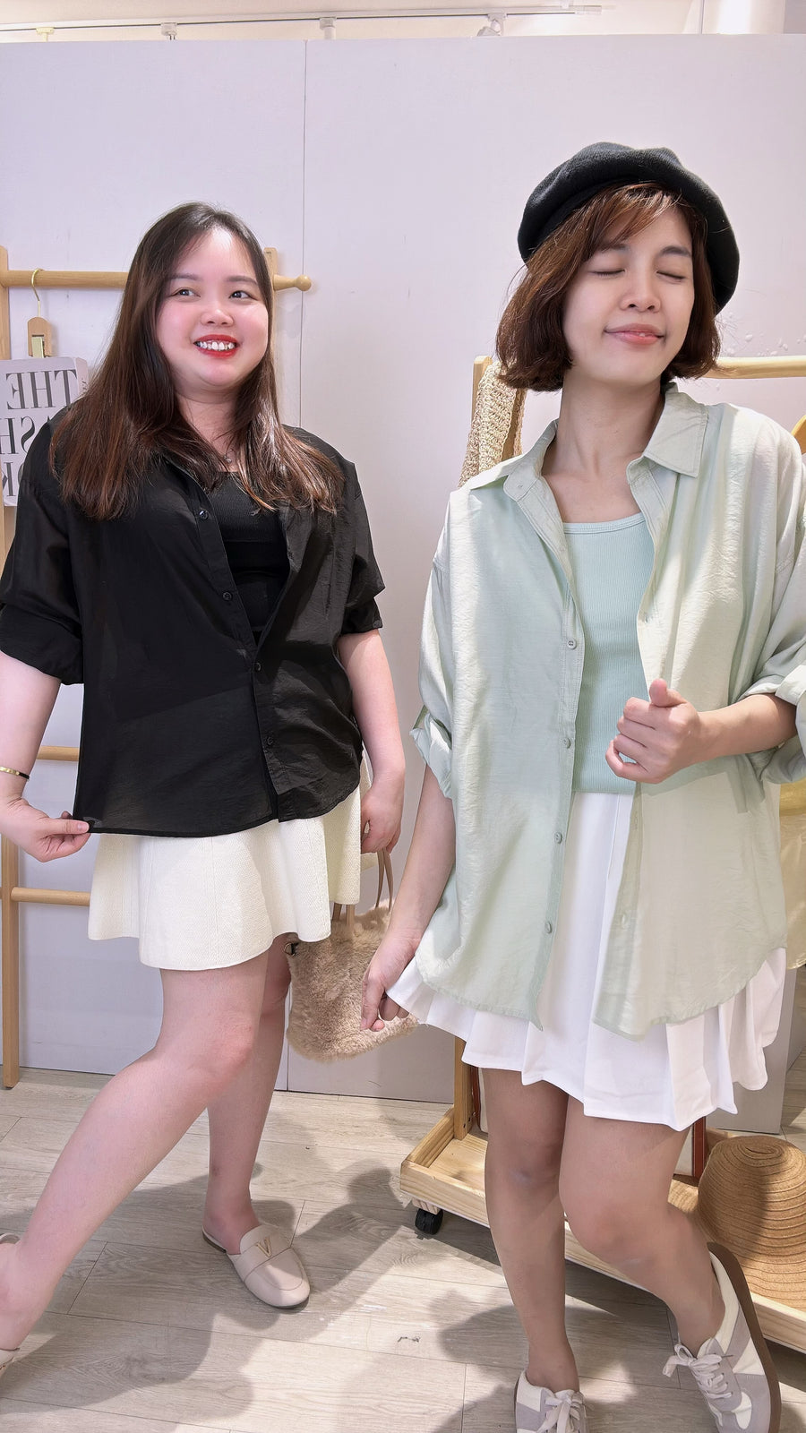 镂薄纱两件式衬衫