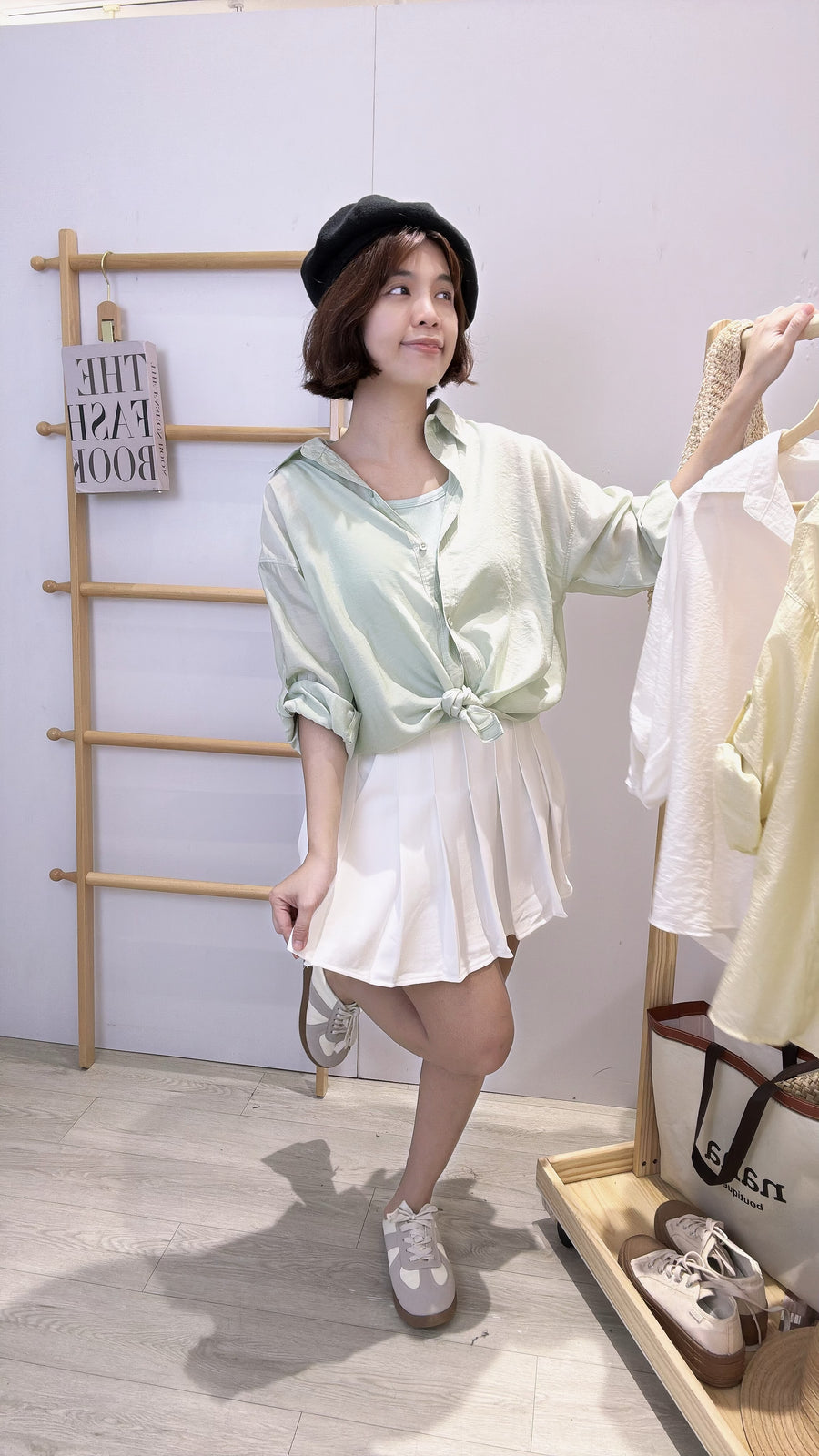 镂薄纱两件式衬衫