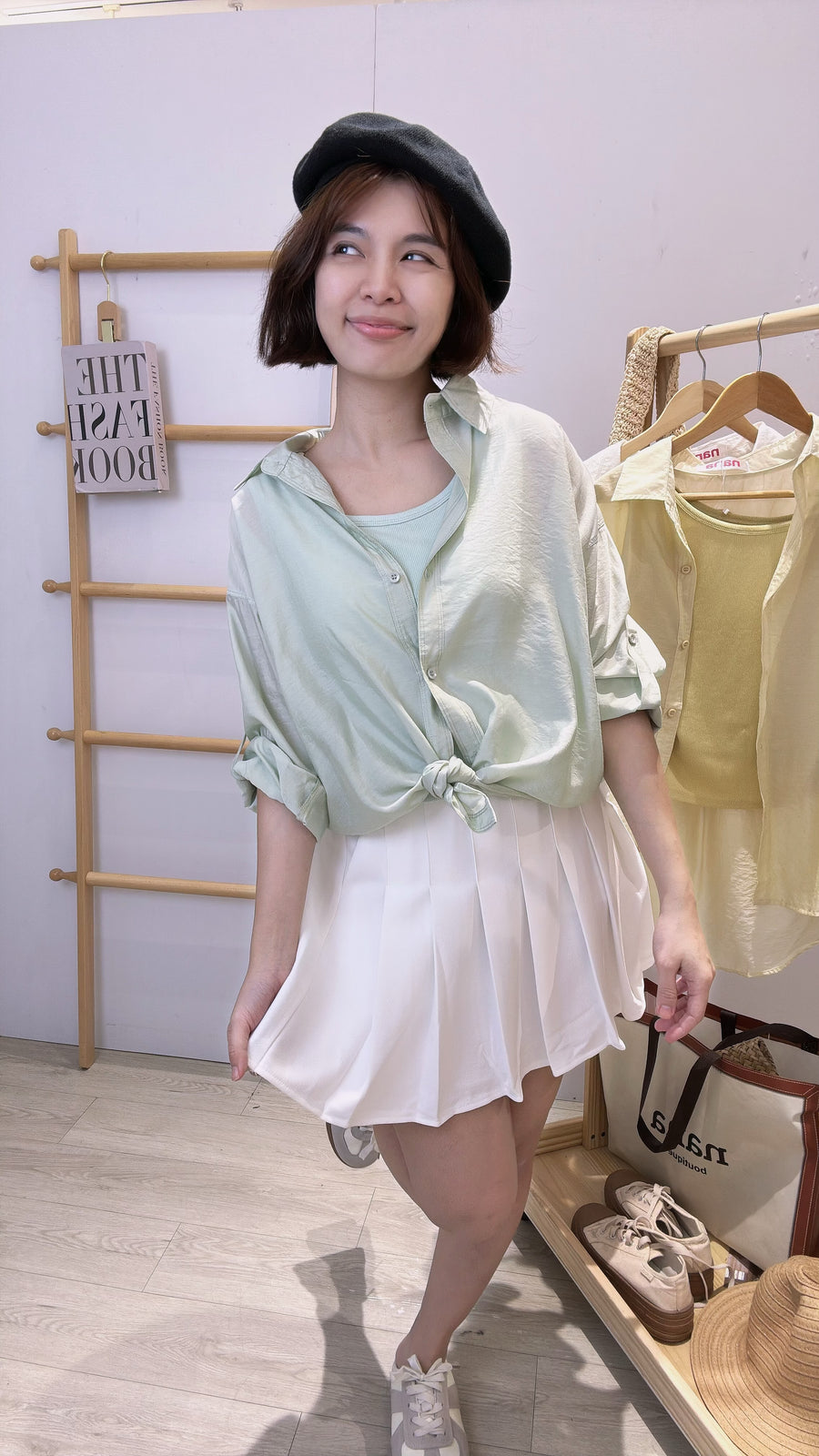 镂薄纱两件式衬衫