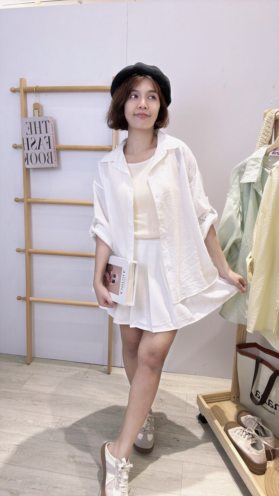 镂薄纱两件式衬衫