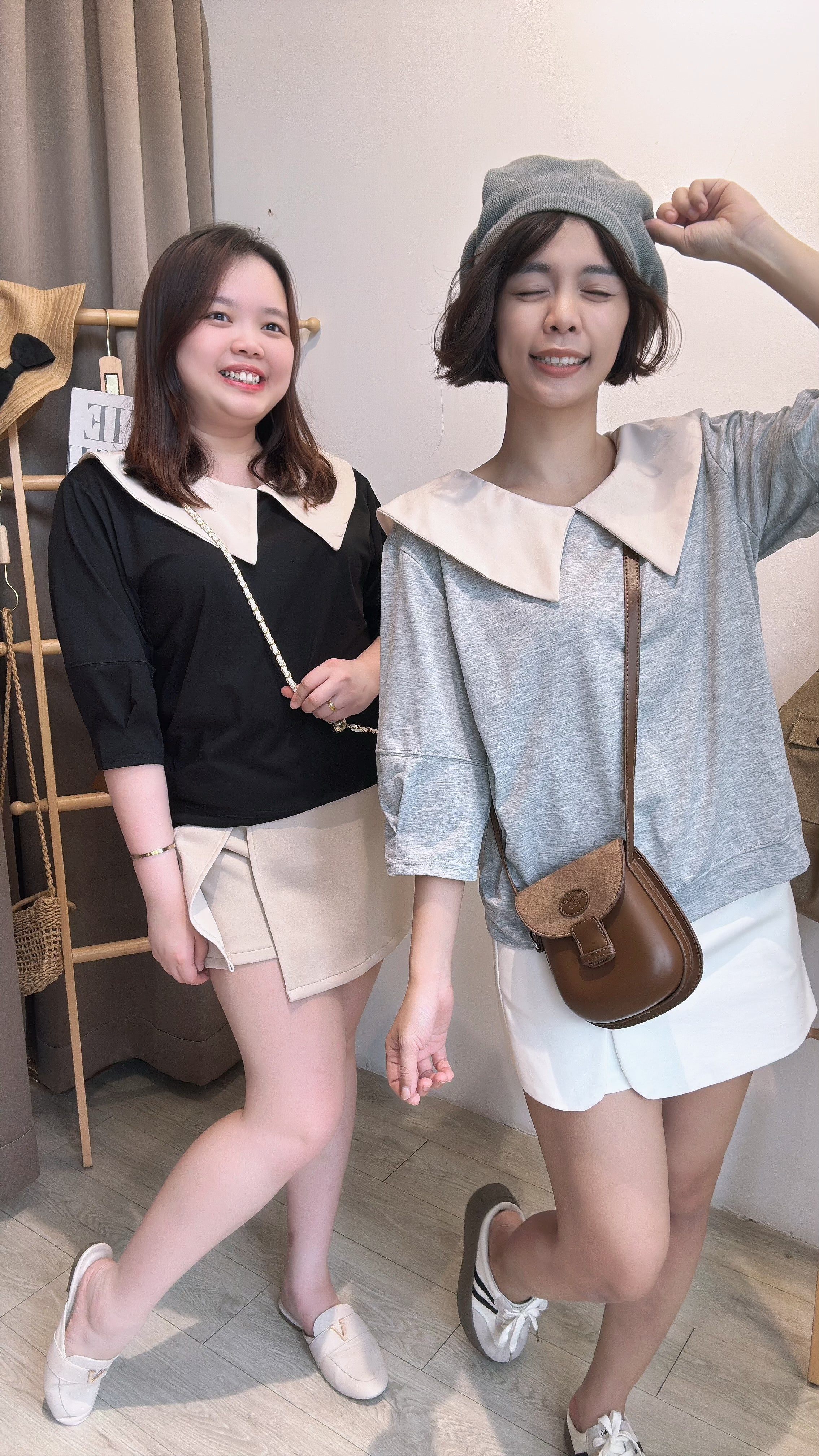 微弹西装棉娃娃领上衣