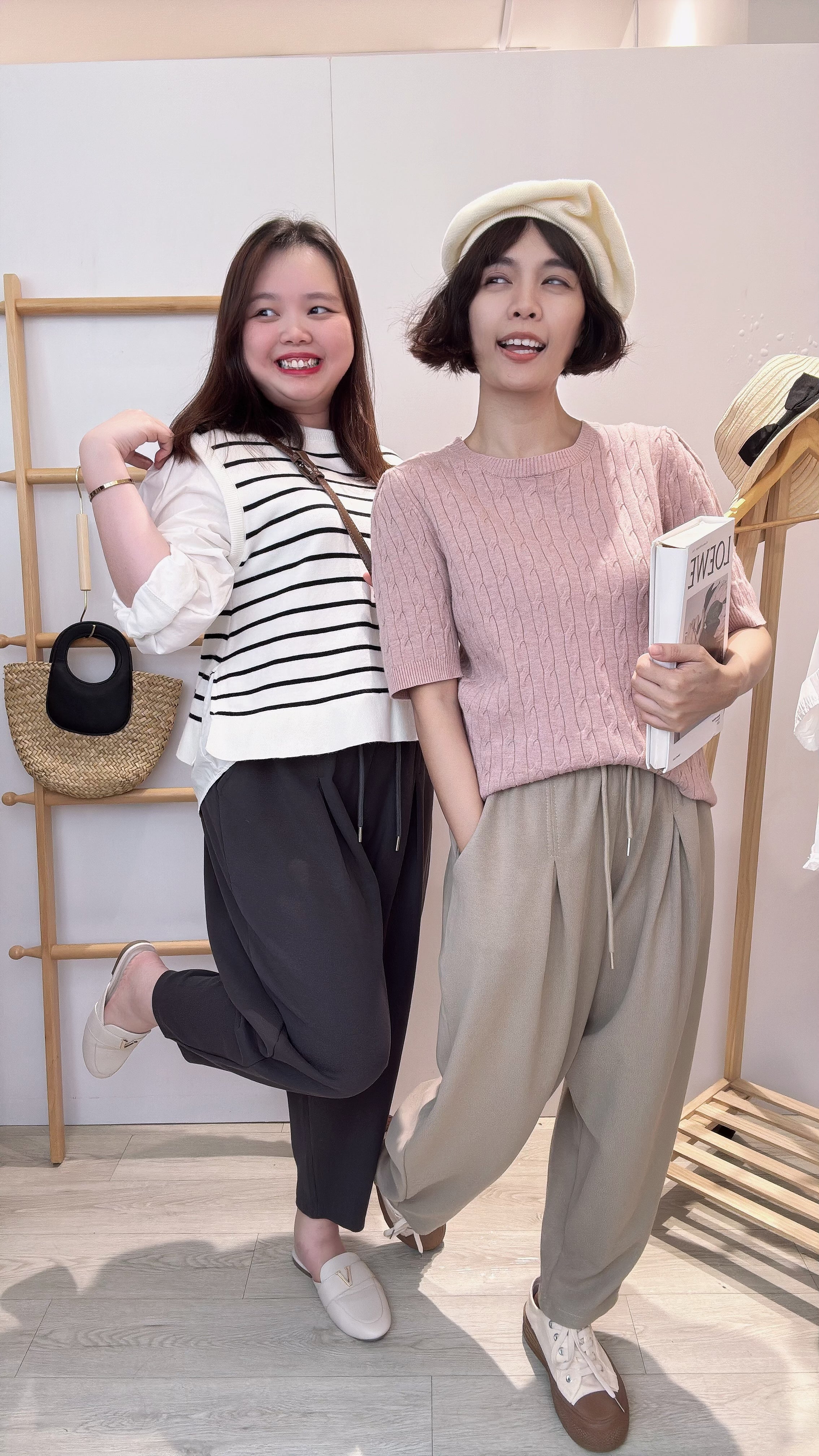 厚棉阔脚九分裤