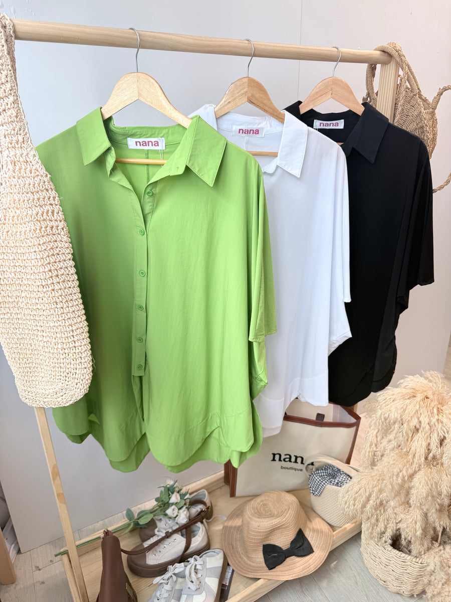 滑雪纺超大宽松衬衫