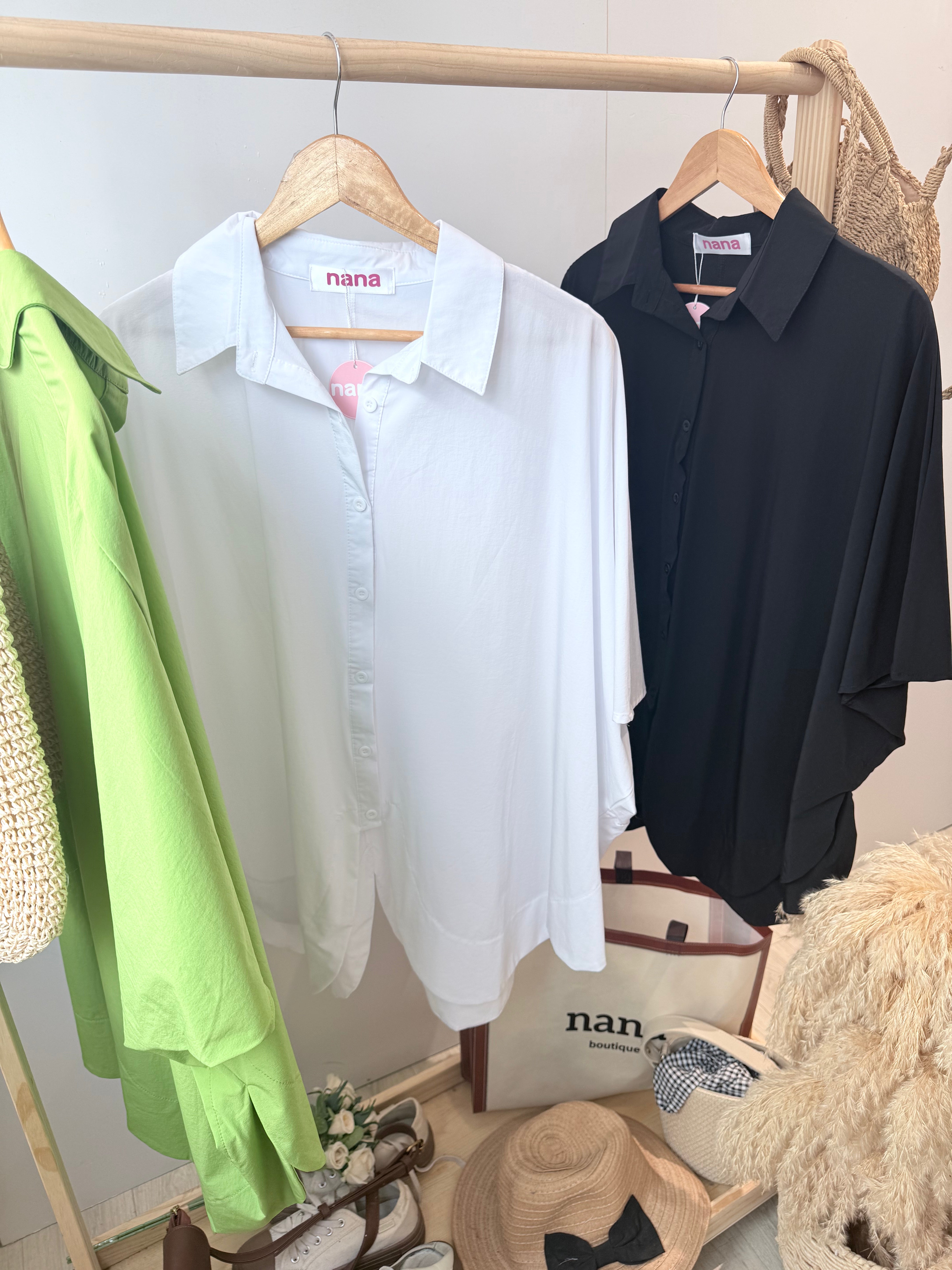 滑雪纺超大宽松衬衫