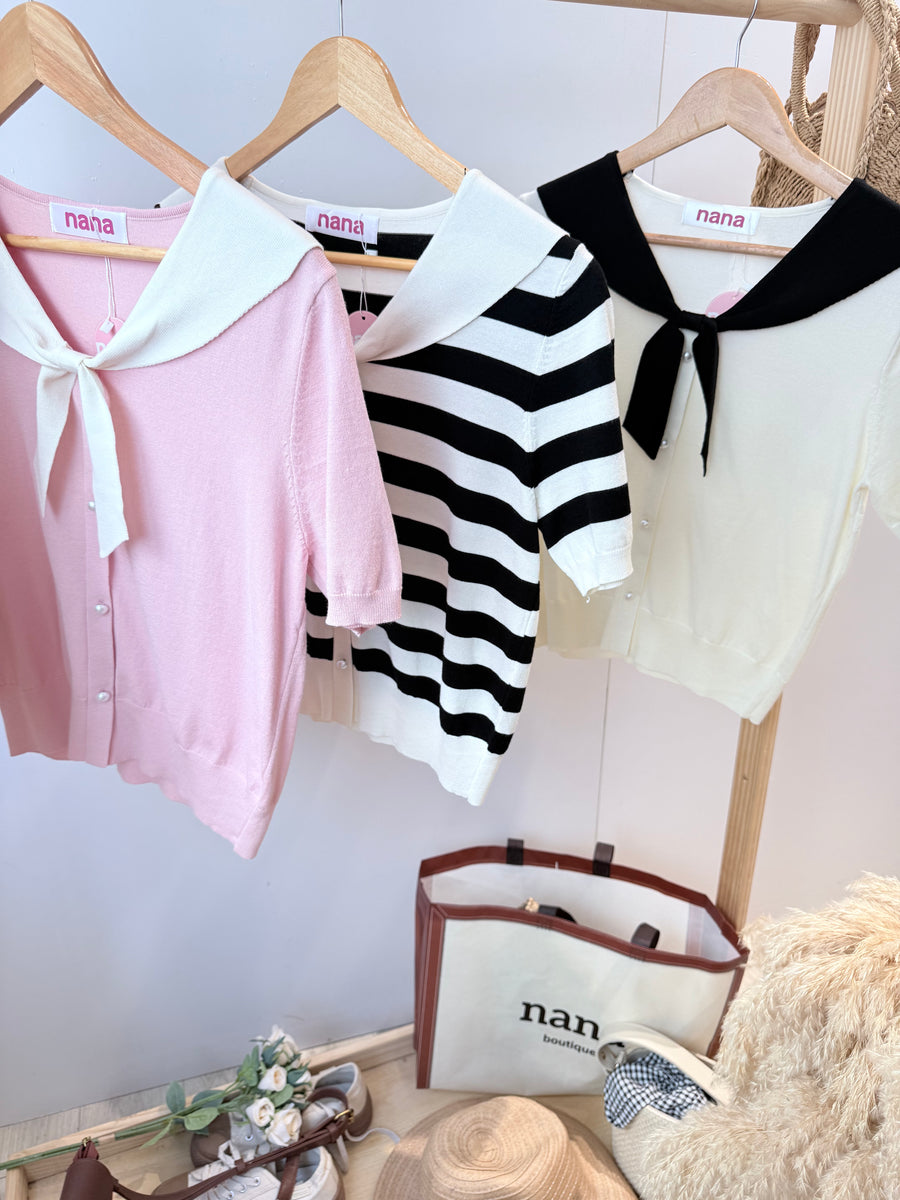 甜美学院风冰丝针织上衣