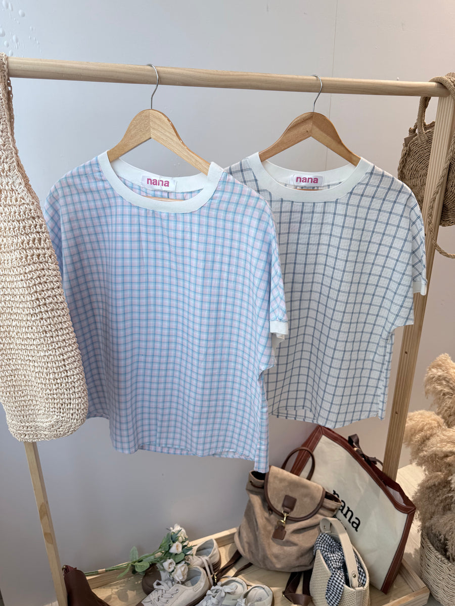 格子衬衫面料上衣