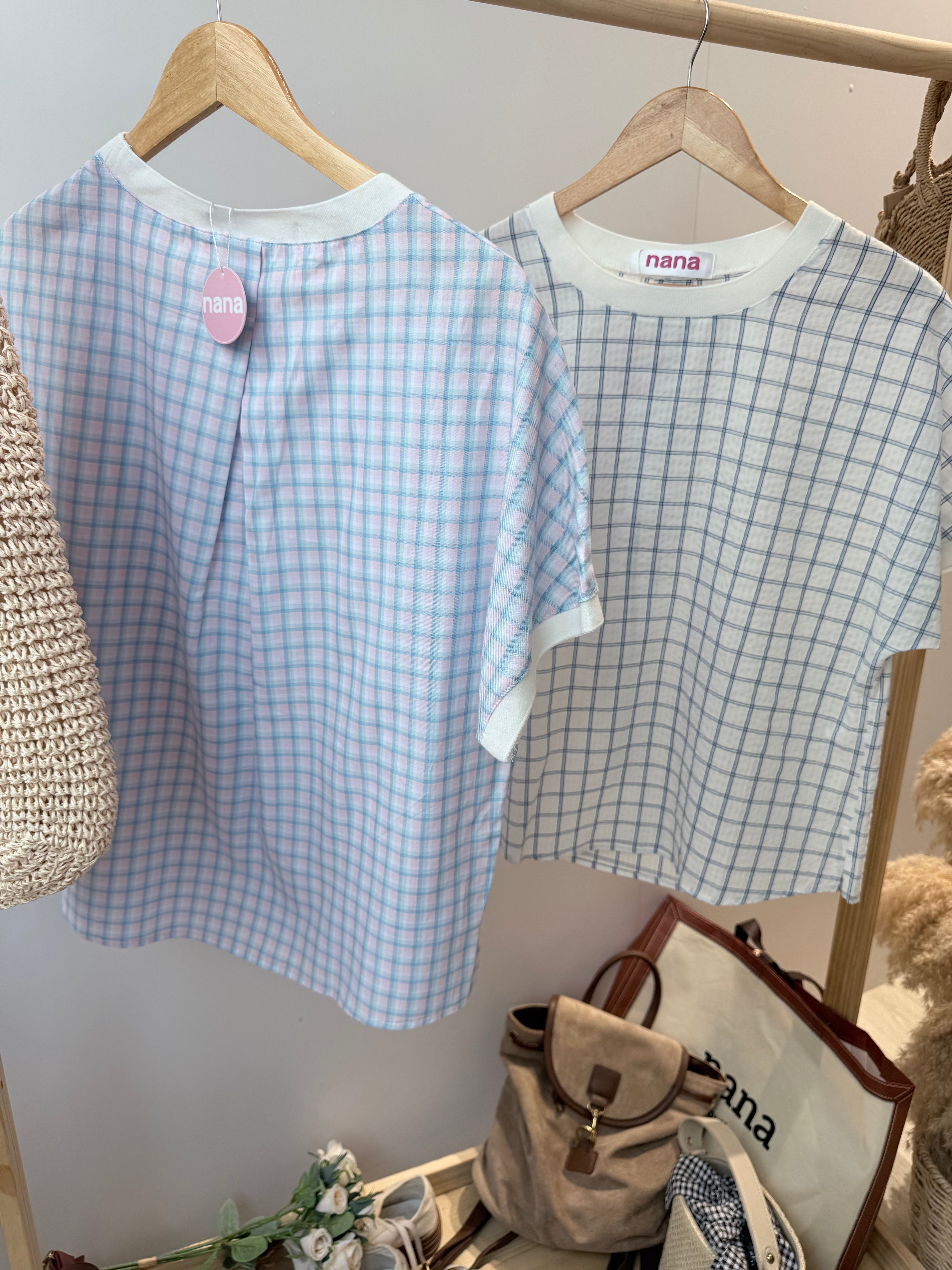 格子衬衫面料上衣