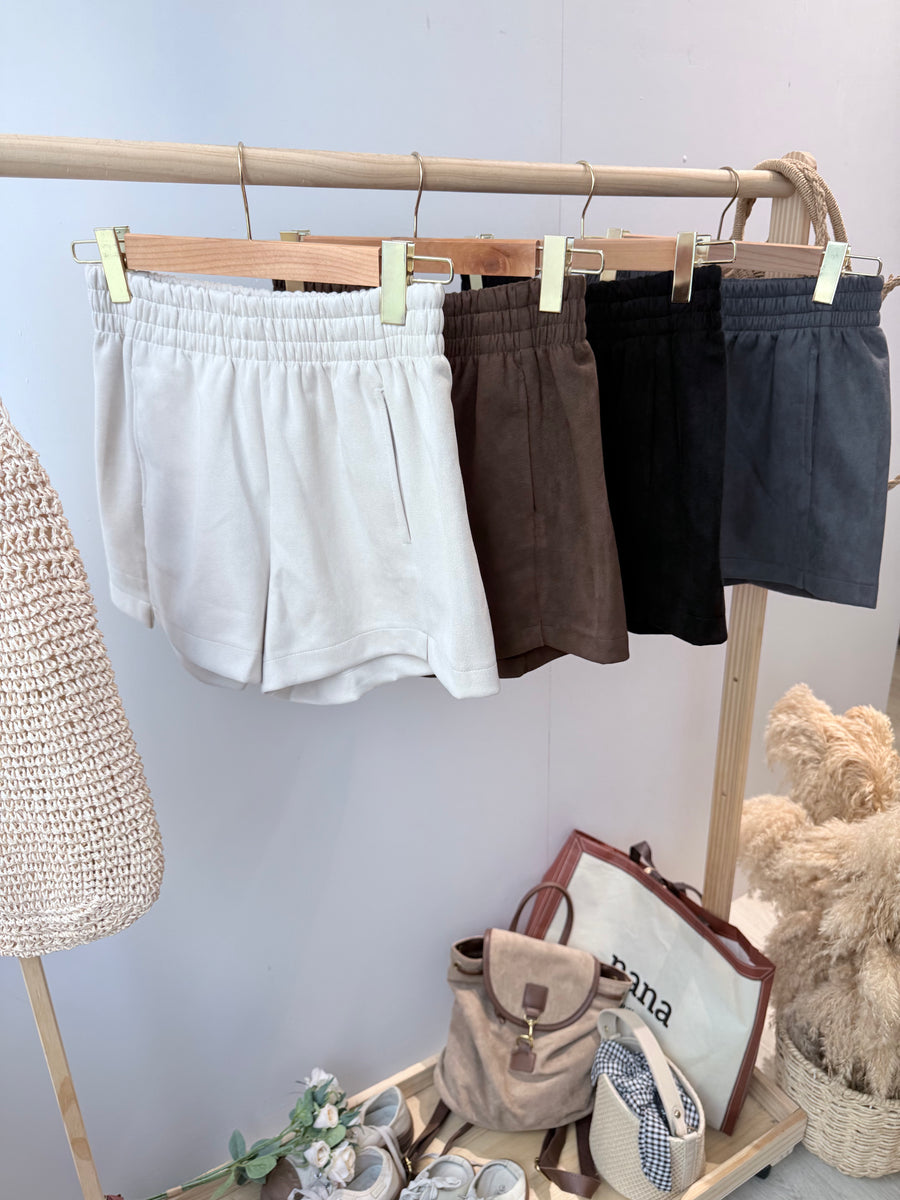 绒布松紧腰短裤