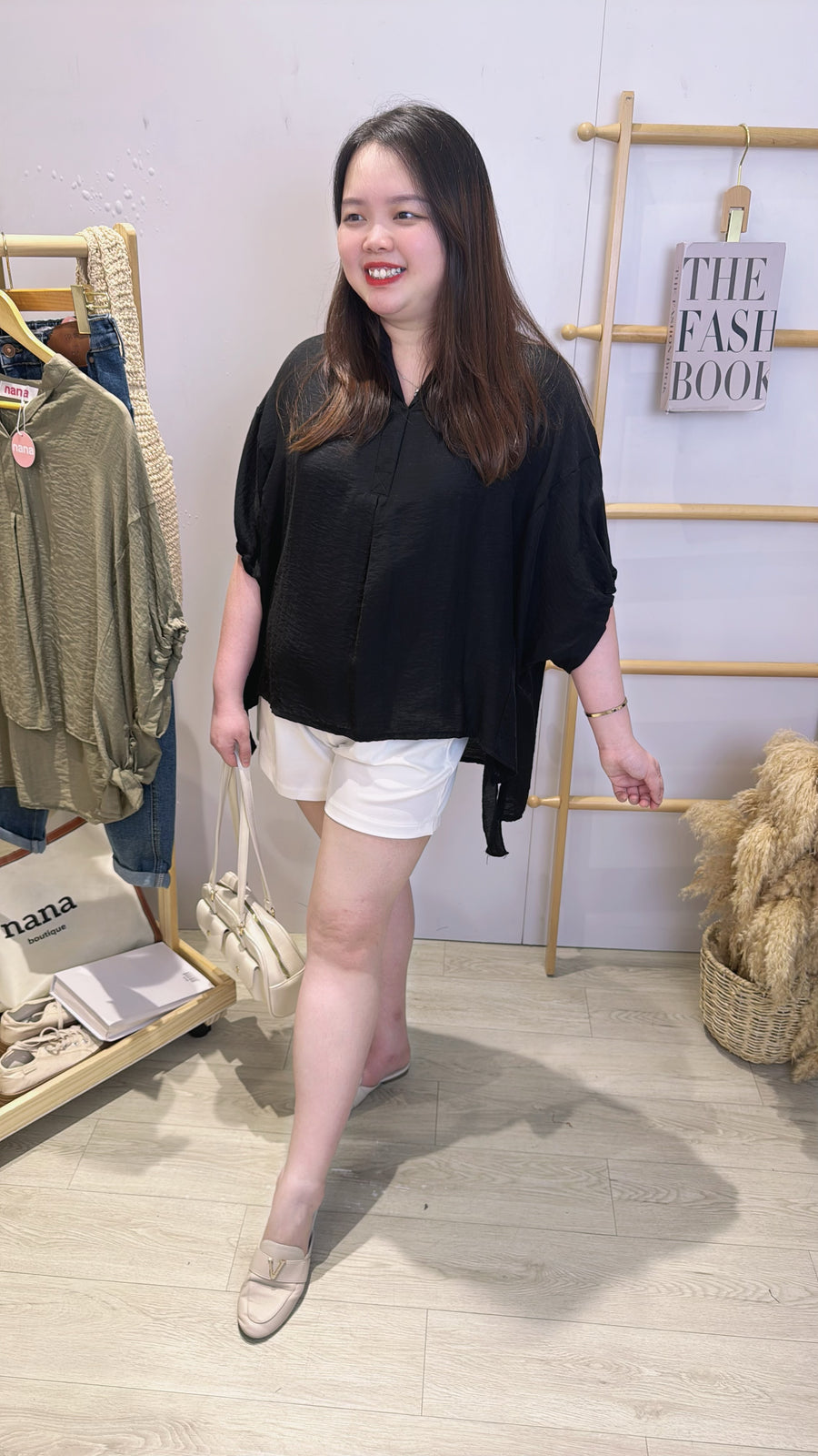 软麻前短后长宽松衬衫