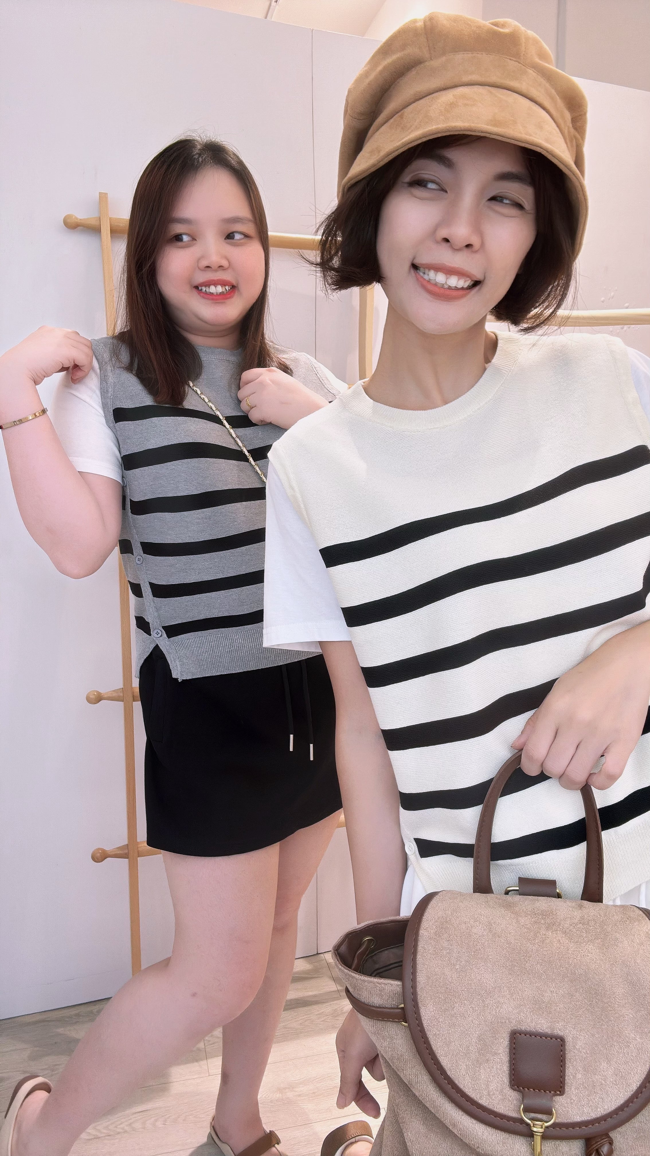 Cotton冰丝针织撞色上衣