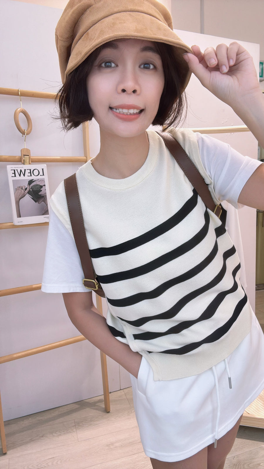 Cotton冰丝针织撞色上衣