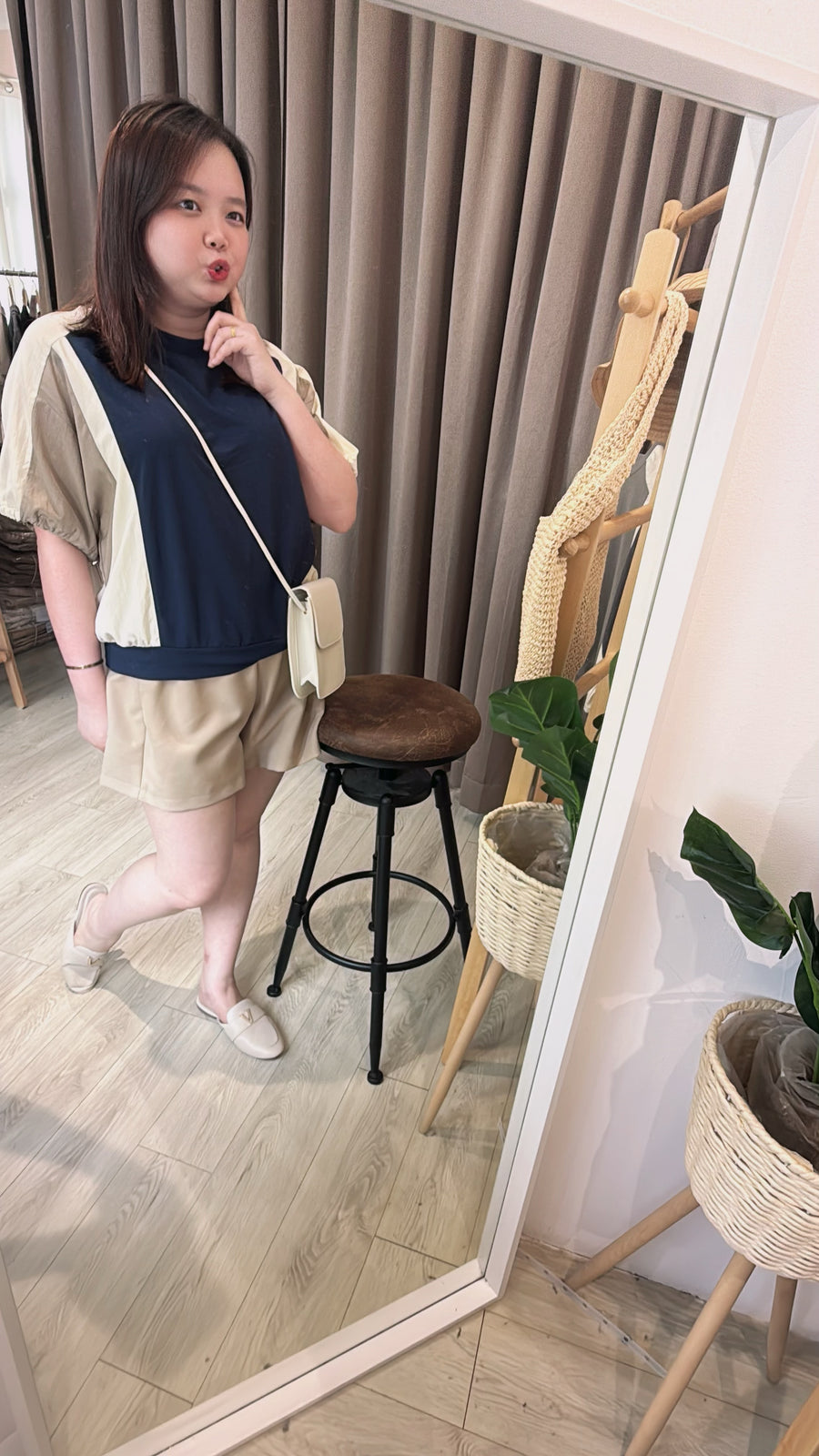撞色薄衬衫棉质上衣