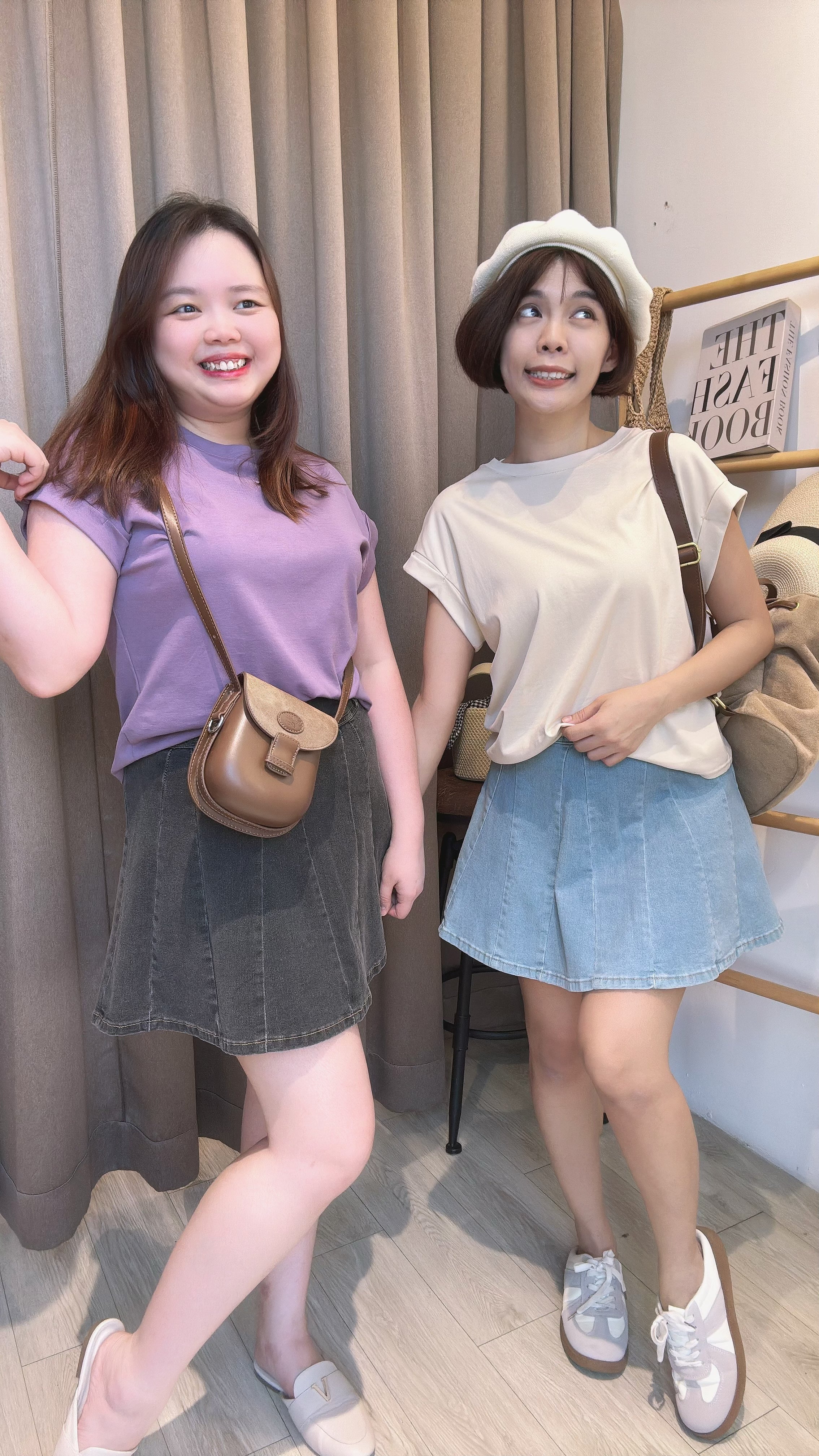 牛仔减龄遮肚百褶裤裙
