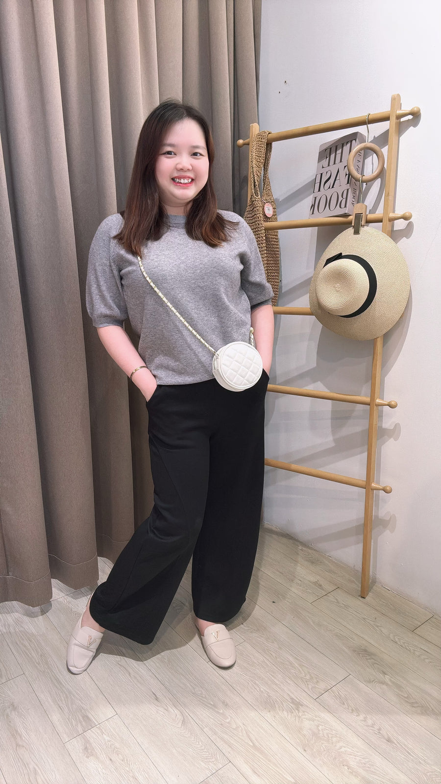 松紧腰太空棉舒服直脚裤