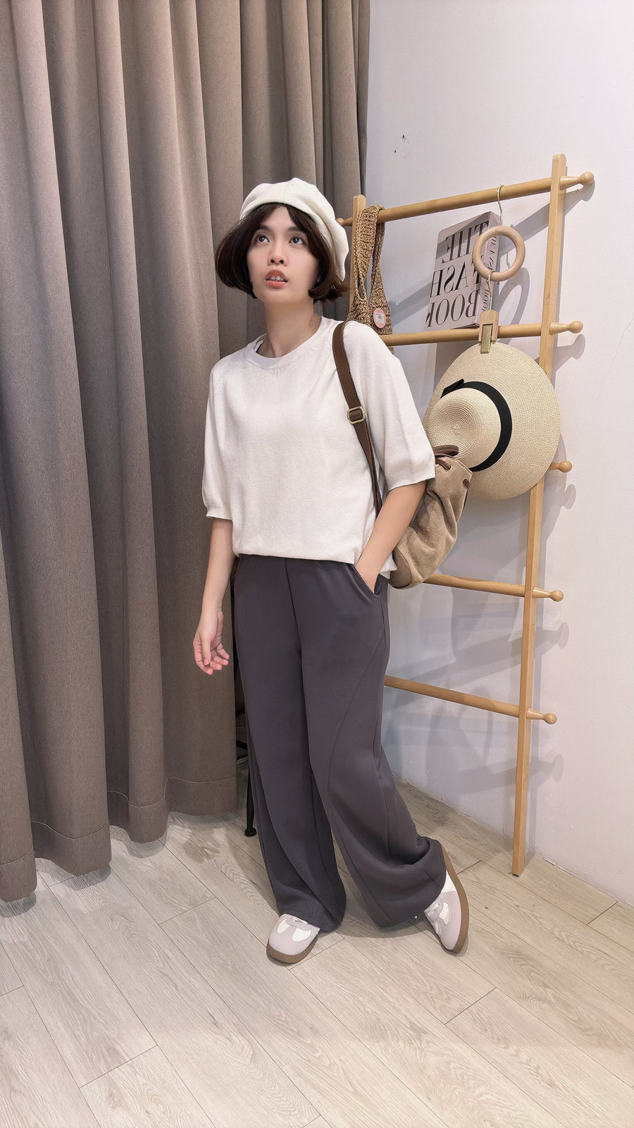 松紧腰太空棉舒服直脚裤
