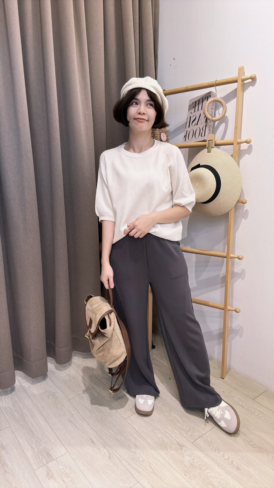 松紧腰太空棉舒服直脚裤