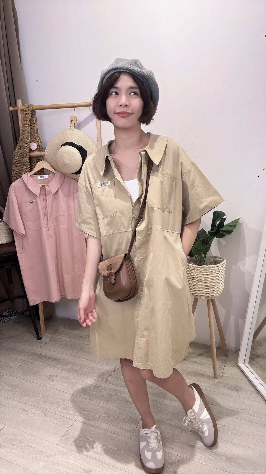 宽松水洗牛仔工装短连身裙