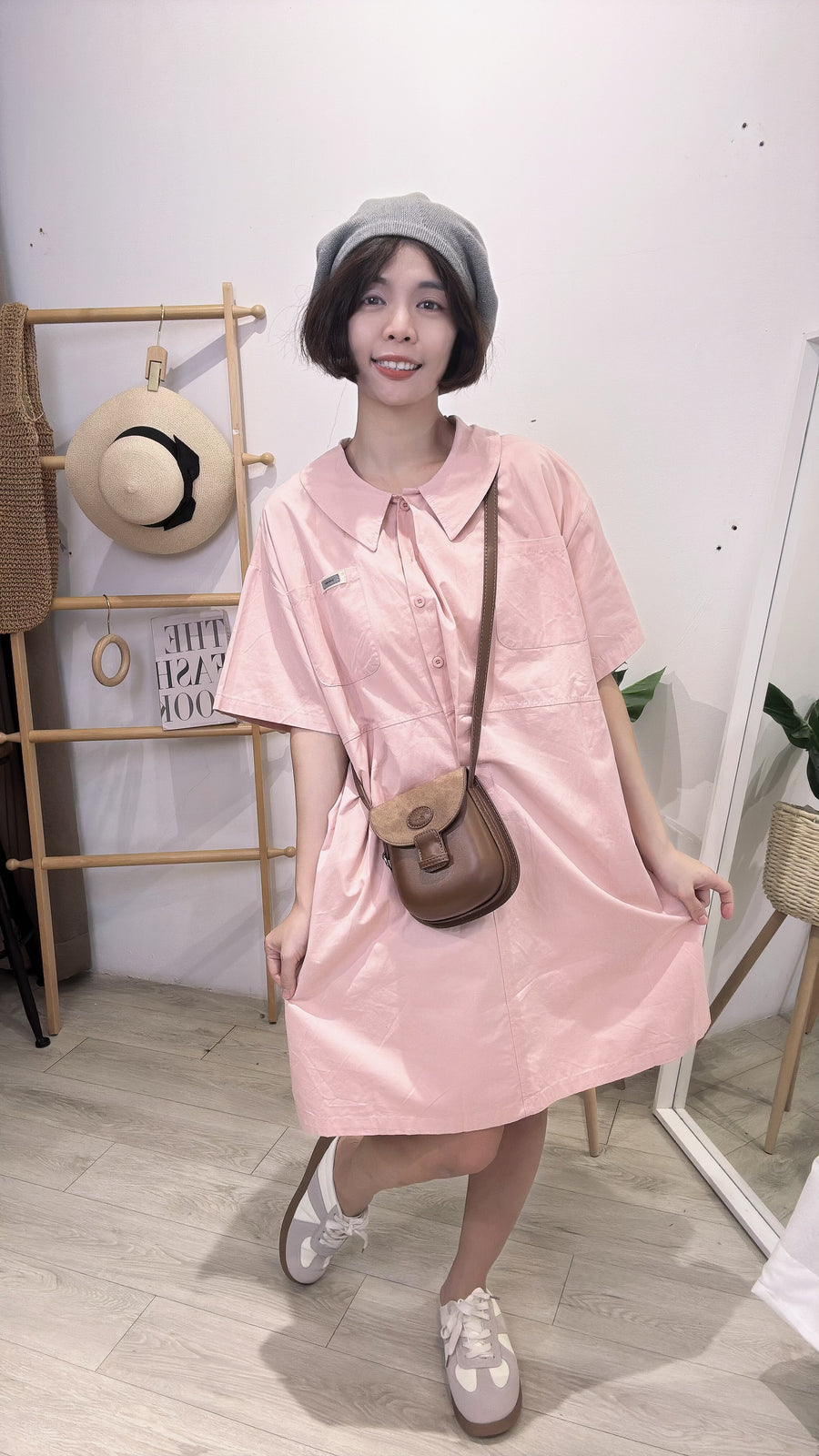 宽松水洗牛仔工装短连身裙