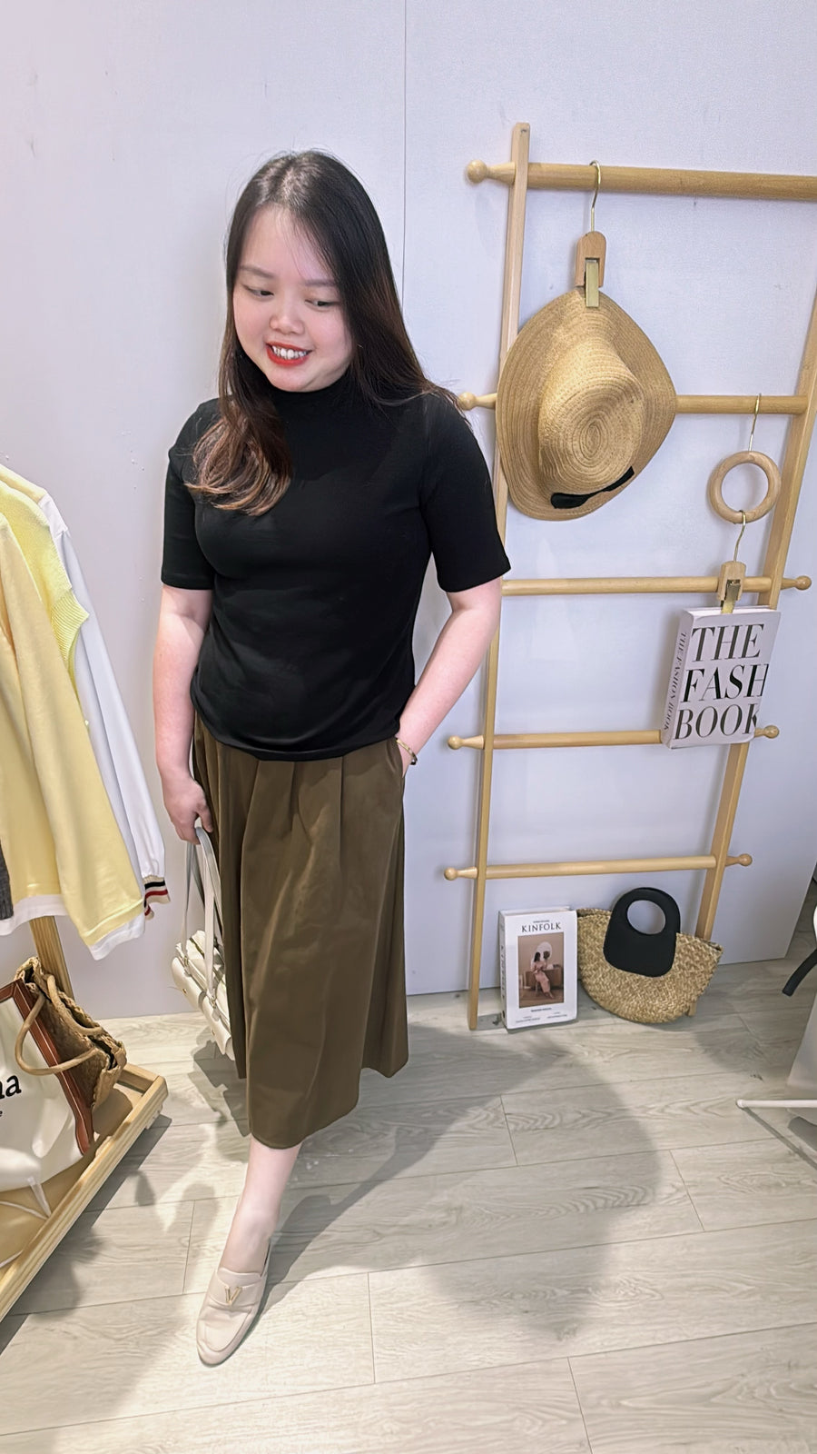 A Line水洗牛仔半长裙