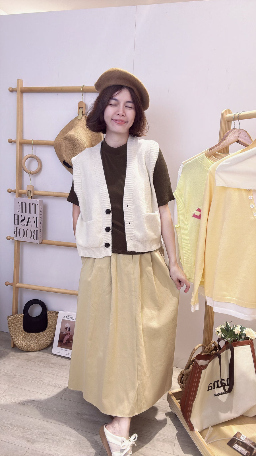 韩式百搭针织纽扣马甲