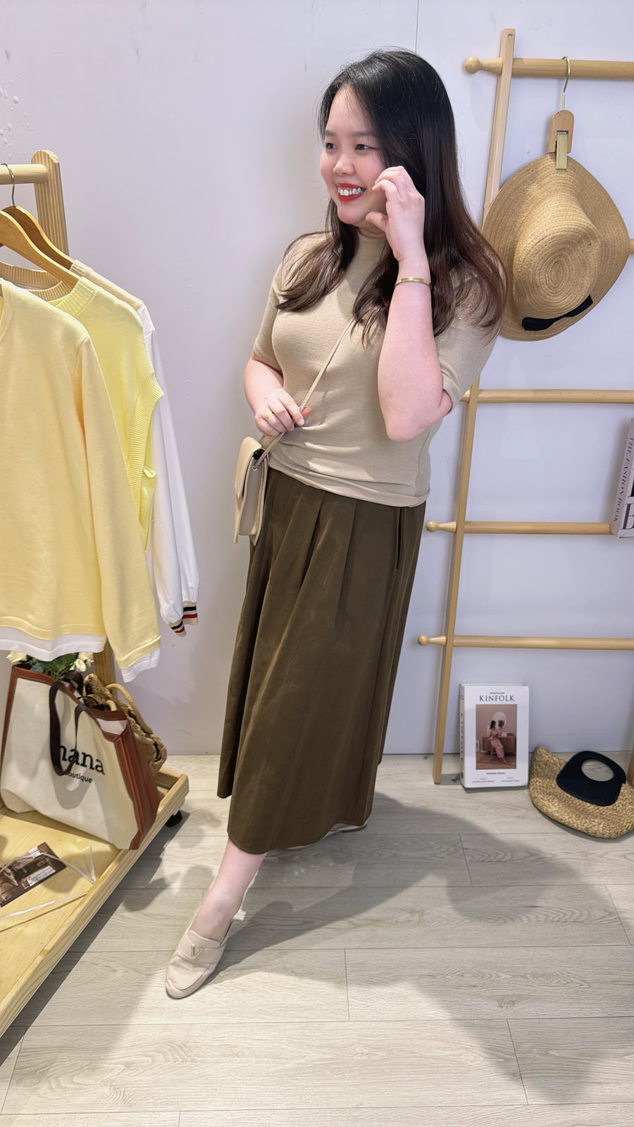 A Line水洗牛仔半长裙